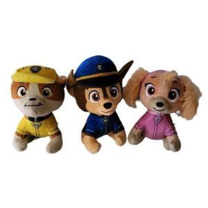 Spinmaster PAW Patrol 2018  Lot of 3 Chase, Rubble & Skye Plush 5"